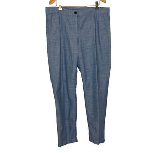 Women's 10 Talbots Weekend Chino 100% Cotton Blue Chambray Pants